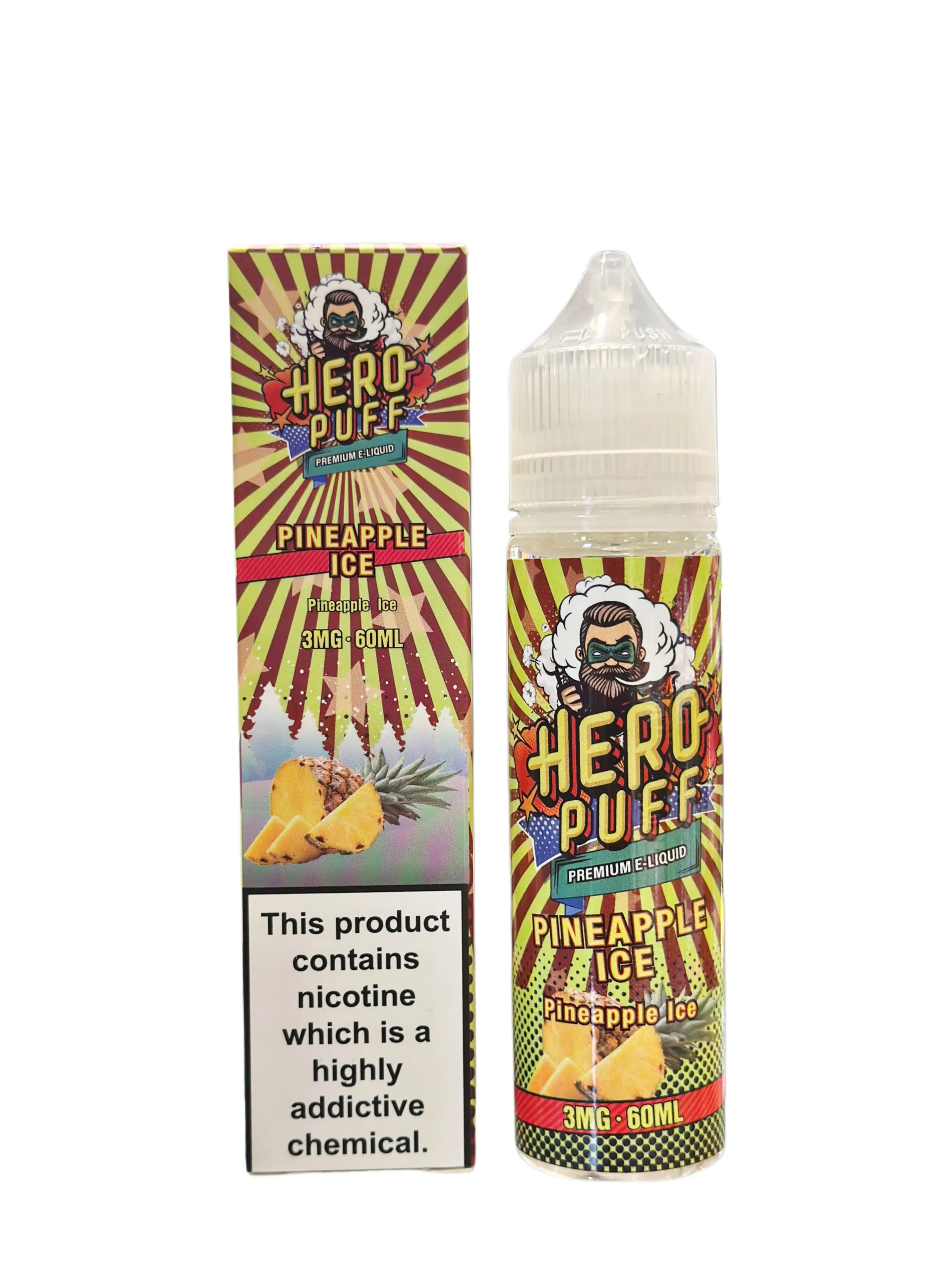 PINEAPPLE ICE E-LIQUID HERO PUFF - 60ML